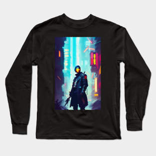 Abstract Cyberpunk Cyborg Long Sleeve T-Shirt